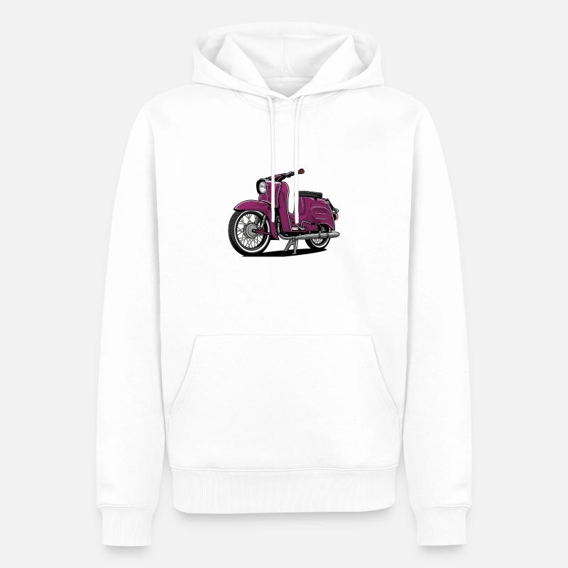 Schwalbe (violett) // Illustration - Männer Premium Bio Hoodie - Weiß