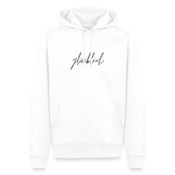 glücklich schwarz - Männer Premium Bio Hoodie - Weiß - Vorne - Nico (187cm)