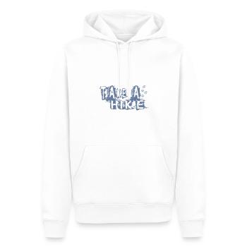 TAKE A HIKE - Männer Premium Bio Hoodie - Weiß - Vorne - Nico (187cm)