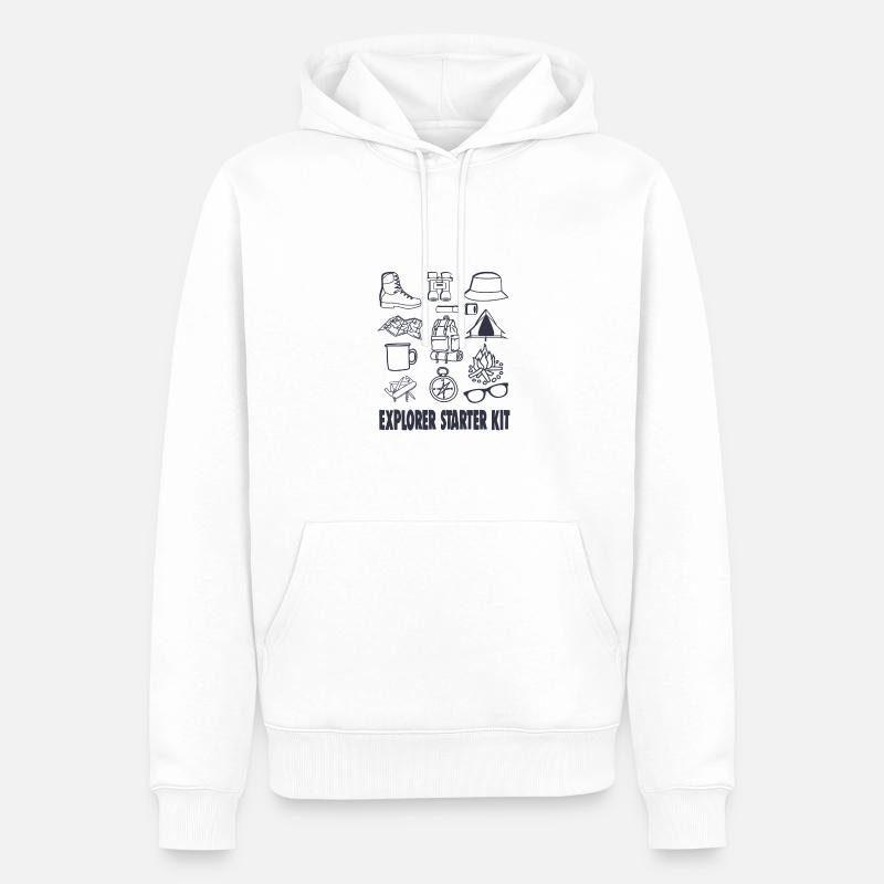 KIT DE DÉMARRAGE EXPLORER - Sweat à capuche Premium bio Homme - blanc