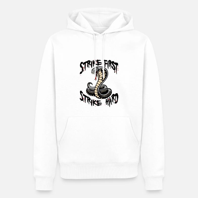 Cobra Strike First Strike Hard - Männer Premium Bio Hoodie - Weiß