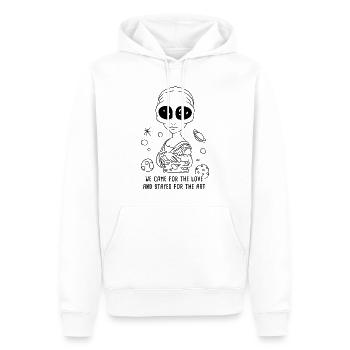 came for Love, stayed for the Art Mona Lisa Alien - Männer Premium Bio Hoodie - Weiß - Vorne - Nico (187cm)