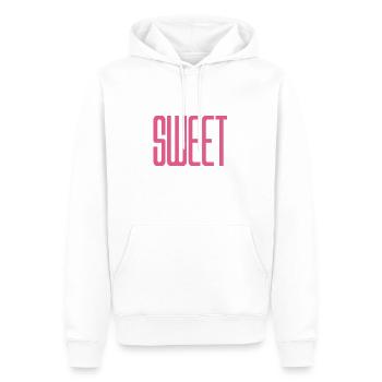 Sweet - Schriftzug - Männer Premium Bio Hoodie - Weiß - Vorne - Nico (187cm)