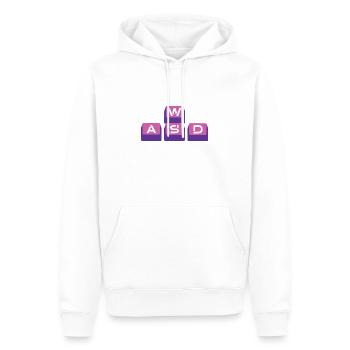 W A S D - Männer Premium Bio Hoodie - Weiß - Vorne - Nico (187cm)