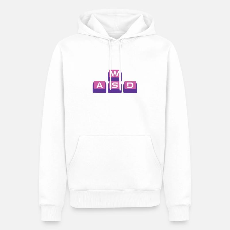 W A S D - Sweat à capuche Premium bio Homme - blanc