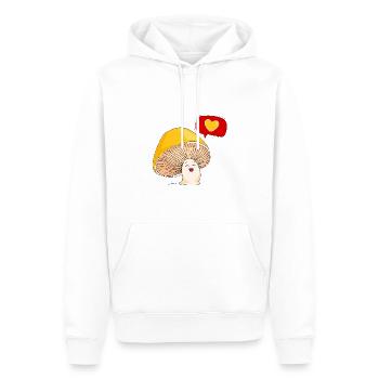 Champignon et amour - Sweat à capuche Premium bio Homme - blanc - Devant - Nico (187cm)