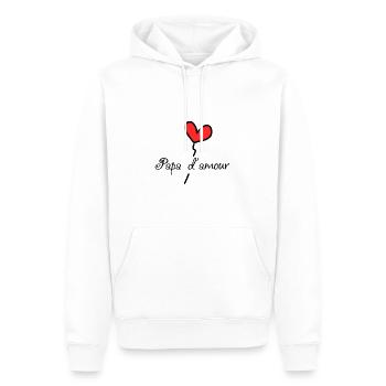 PAPA D'AMOUR. FÊTE DES PÈRES. BONNE FÊTE PAPA. - Männer Premium Bio Hoodie - Weiß - Vorne - Nico (187cm)