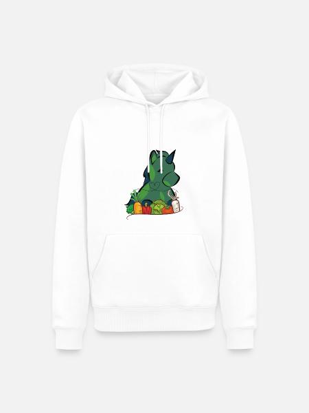 Veggie Einhorn - Männer Premium Bio Hoodie - Weiß
