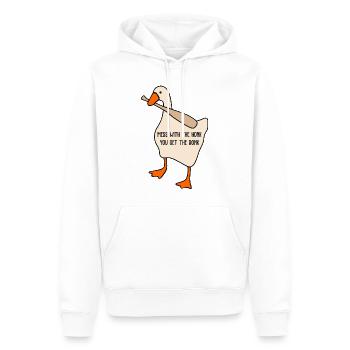 Mess With The Honk You Get The Bonk Animal Graphic - Men’s Premium Organic Hoodie - white - Front - Nico (187cm)