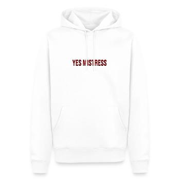 Mistress Yes Meisterin Herrin BDSM und Fetisch - Männer Premium Bio Hoodie - Weiß - Vorne - Nico (187cm)