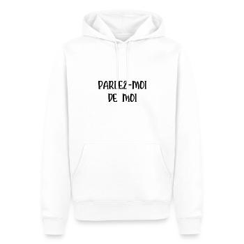 parlez-moi de moi - Sweat à capuche Premium bio Homme - blanc - Devant - Nico (187cm)