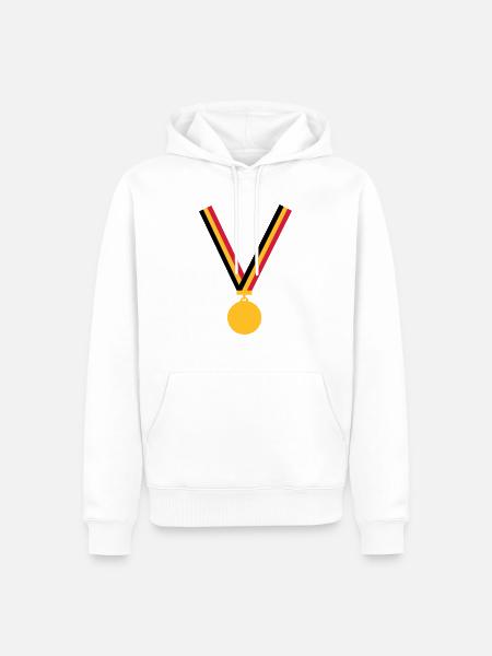 gold_medal_be_3_clr - Men’s Premium Organic Hoodie - white