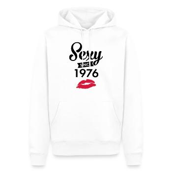 Sexy Since 1976 - Männer Premium Bio Hoodie - Weiß - Vorne - Nico (187cm)
