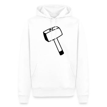 Hammer - Sweat à capuche Premium bio Homme - blanc - Devant - Nico (187cm)