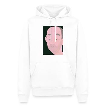 Fld.) Gesicht Face Fratz - Männer Premium Bio Hoodie - Weiß - Vorne - Nico (187cm)