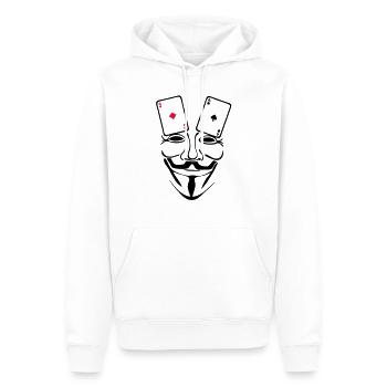 anonymen Maske Maske Karten-Poker as1 - Männer Premium Bio Hoodie - Weiß - Vorne - Nico (187cm)