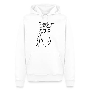 Funny Comic Horse - Sweat à capuche Premium bio Homme - blanc - Devant - Nico (187cm)