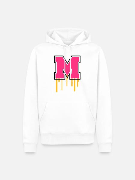 Letter M - Männer Premium Bio Hoodie - Weiß