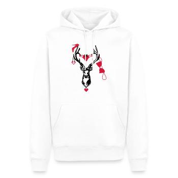 Wiesn Hirsch / / Junggesellenabschied - Männer Premium Bio Hoodie - Weiß - Vorne - Nico (187cm)