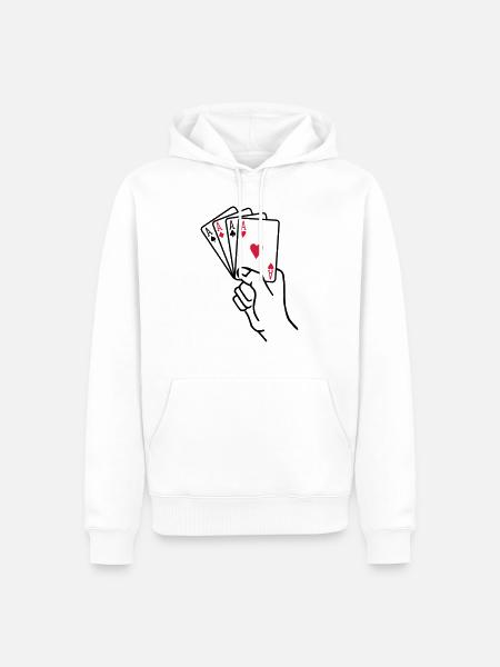 Poker - Men’s Premium Organic Hoodie - white