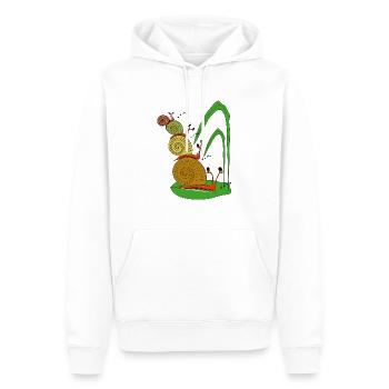 schnecken gesang - Männer Premium Bio Hoodie - Weiß - Vorne - Nico (187cm)