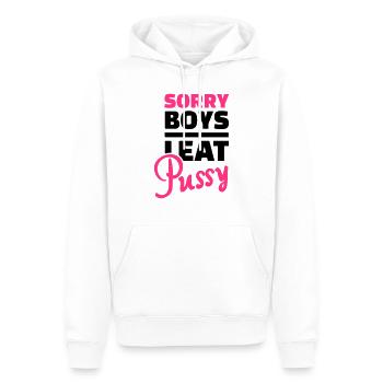 Sorry boys I Eat Pussy - Sweat à capuche Premium bio Homme - blanc - Devant - Nico (187cm)