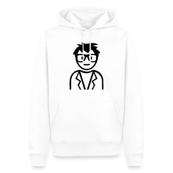 Nerd - Sweat à capuche Premium bio Homme - blanc - Devant - Nico (187cm)