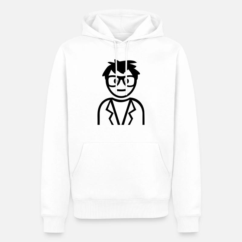 Nerd - Sweat à capuche Premium bio Homme - blanc