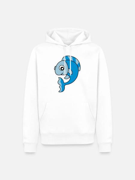 fisch_02 - Sweat à capuche Premium bio Homme - blanc