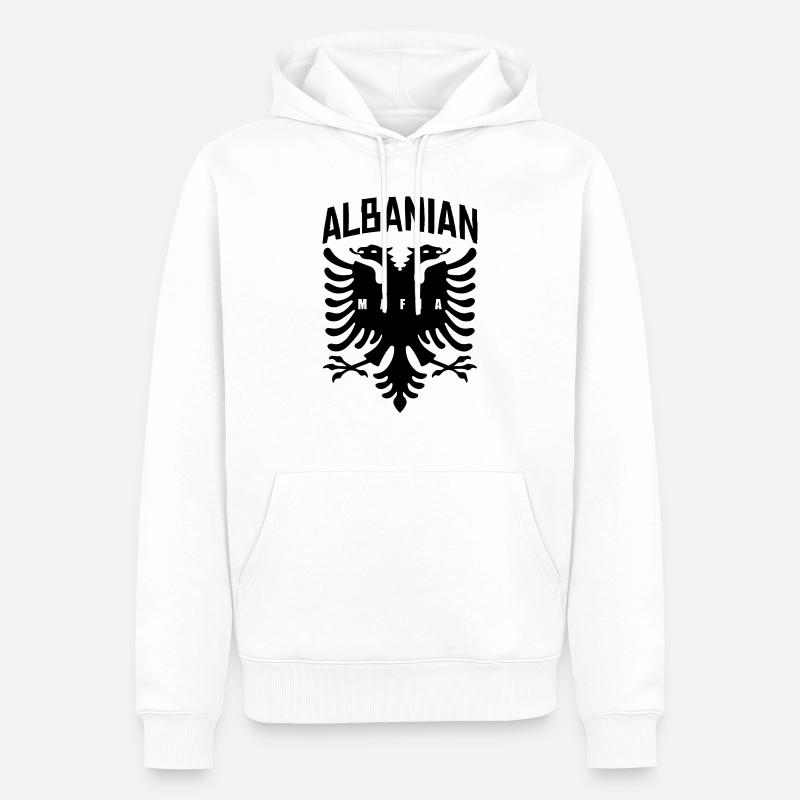 mafia albanaise s’amuser - Sweat à capuche Premium bio Homme - blanc
