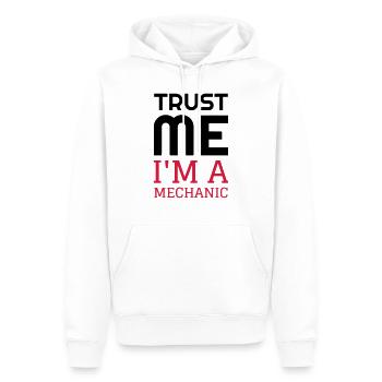 mécanique / mécanicien / mécano / garage - Sweat à capuche Premium bio Homme - blanc - Devant - Nico (187cm)
