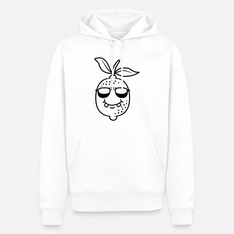 Lunettes de soleil citron design - Sweat à capuche Premium bio Homme - blanc