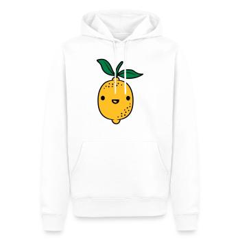 Fruit de citron kawaii - Sweat à capuche Premium bio Homme - blanc - Devant - Nico (187cm)
