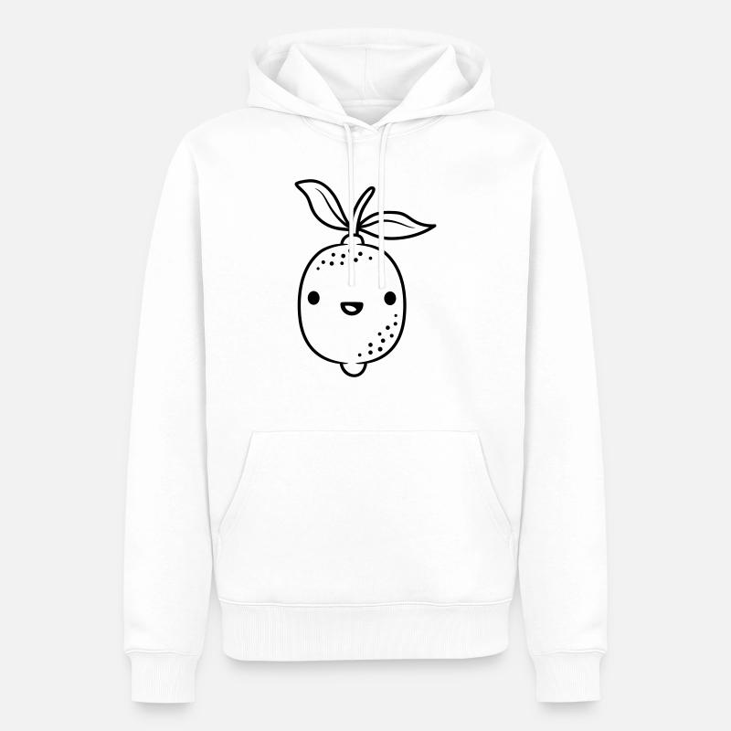 Dessin animé kawaii citron - Sweat à capuche Premium bio Homme - blanc