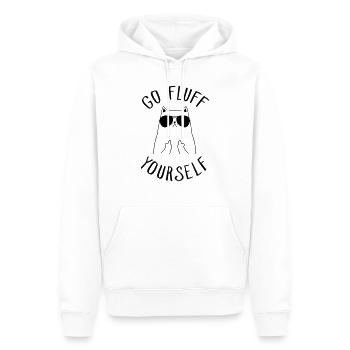 Cat, Go Fluff Yourself - Sweat à capuche Premium bio Homme - blanc - Devant - Nico (187cm)