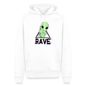 rave alien - Sweat à capuche Premium bio Homme - blanc - Devant - Nico (187cm)