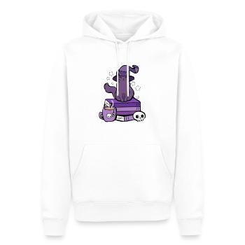 CHAT SORCIÈRE - Sweat à capuche Premium bio Homme - blanc - Devant - Nico (187cm)