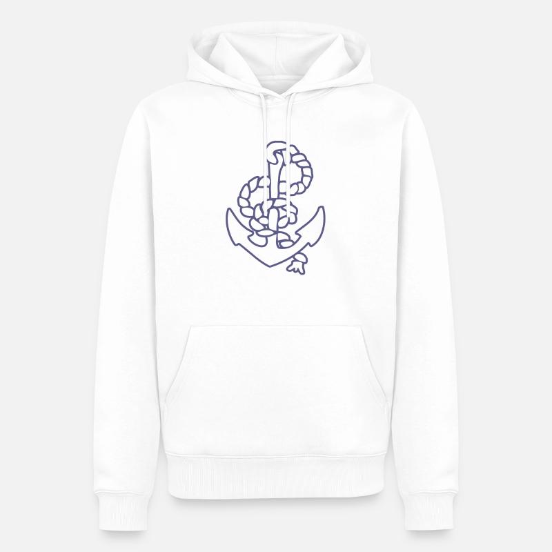 Anker Meer Seefahrer Küste - Männer Premium Bio Hoodie - Weiß