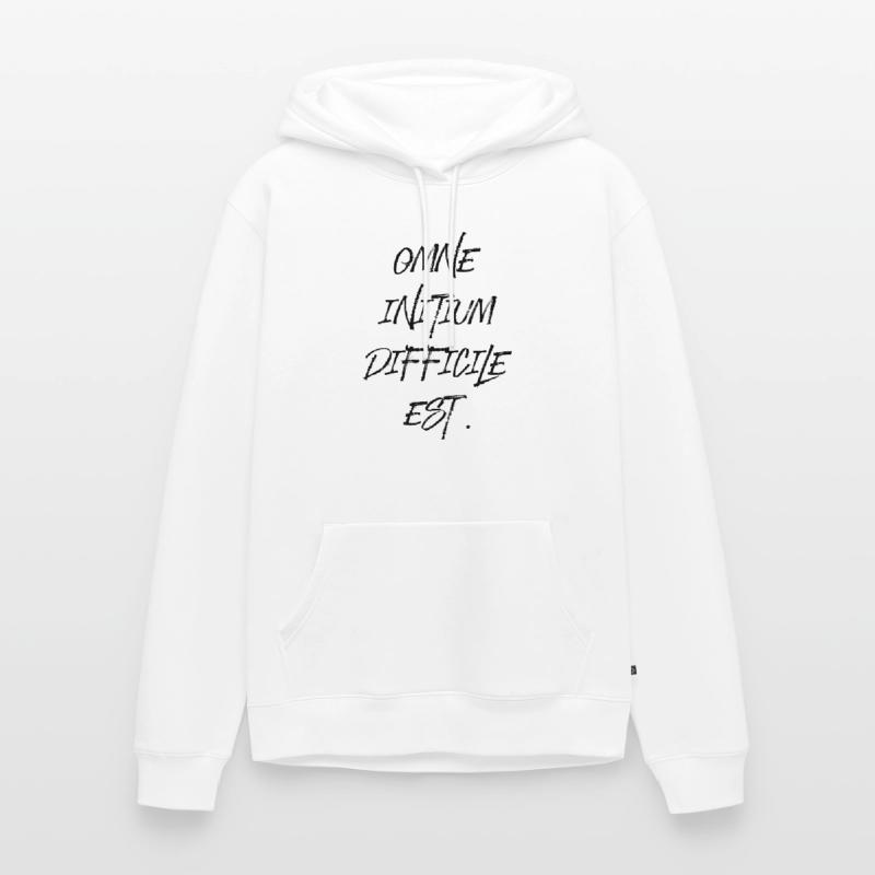 all beginning is difficult Latin quotation scripture Men’s Premium Organic Hoodie