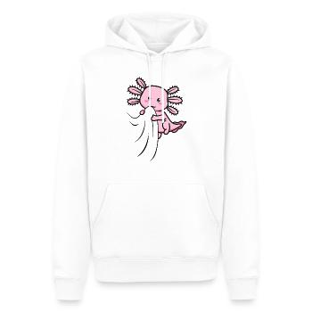 Axolotl isst Kleidung - Männer Premium Bio Hoodie - Weiß - Vorne - Nico (187cm)