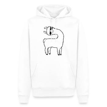 Drôles de lunettes de soleil Lama - Sweat à capuche Premium bio Homme - blanc - Devant - Nico (187cm)