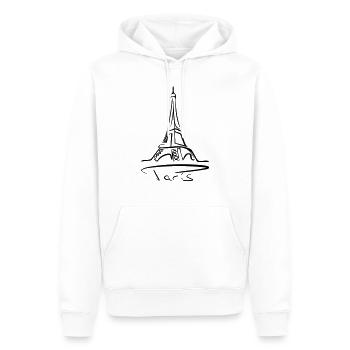 Paris Line Art - Minimaliste - Sweat à capuche Premium bio Homme - blanc - Devant - Nico (187cm)