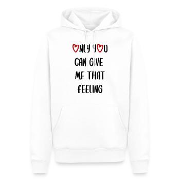 love love Saint-Valentin en amour Dicton anglais - Sweat à capuche Premium bio Homme - blanc - Devant - Nico (187cm)