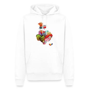 Love - Men’s Premium Organic Hoodie - white - Front - Nico (187cm)