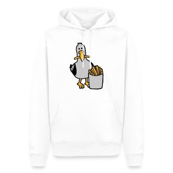 Joyeuses frites volées à la mouette - Sweat à capuche Premium bio Homme - blanc - Devant - Nico (187cm)