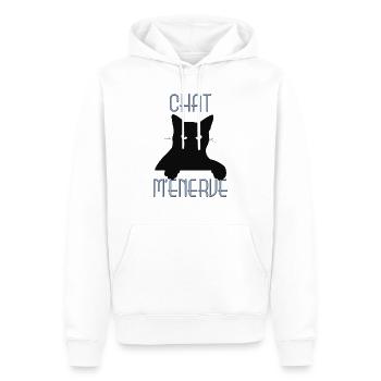Chat m’énerve - t-shirt drôle petit chat - Sweat à capuche Premium bio Homme - blanc - Devant - Nico (187cm)