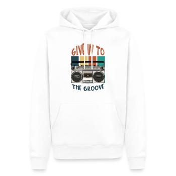 Geben Sie dem Groove nach - Männer Premium Bio Hoodie - Weiß - Vorne - Nico (187cm)