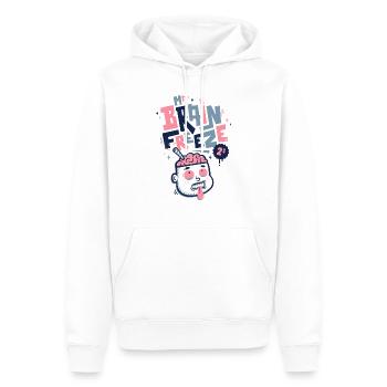 Mister Brain freeze - Sweat à capuche Premium bio Homme - blanc - Devant - Nico (187cm)