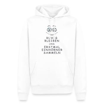 Einhörner sammeln - Männer Premium Bio Hoodie - Weiß - Vorne - Nico (187cm)