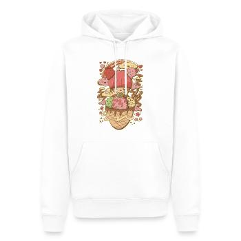 strawberry Ice Cream bubble head Girl - Men’s Premium Organic Hoodie - white - Front - Nico (187cm)